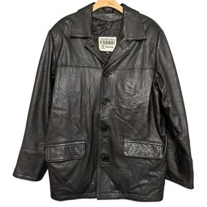 Gianfranco Ferre Vintage Men’s Size S Black Leather Button Up Front Jacket